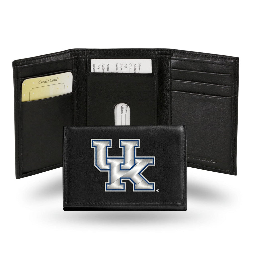 Wallet Leather Trifold Kentucky Wildcats Wallet Trifold Leather Embroidered 024994235187