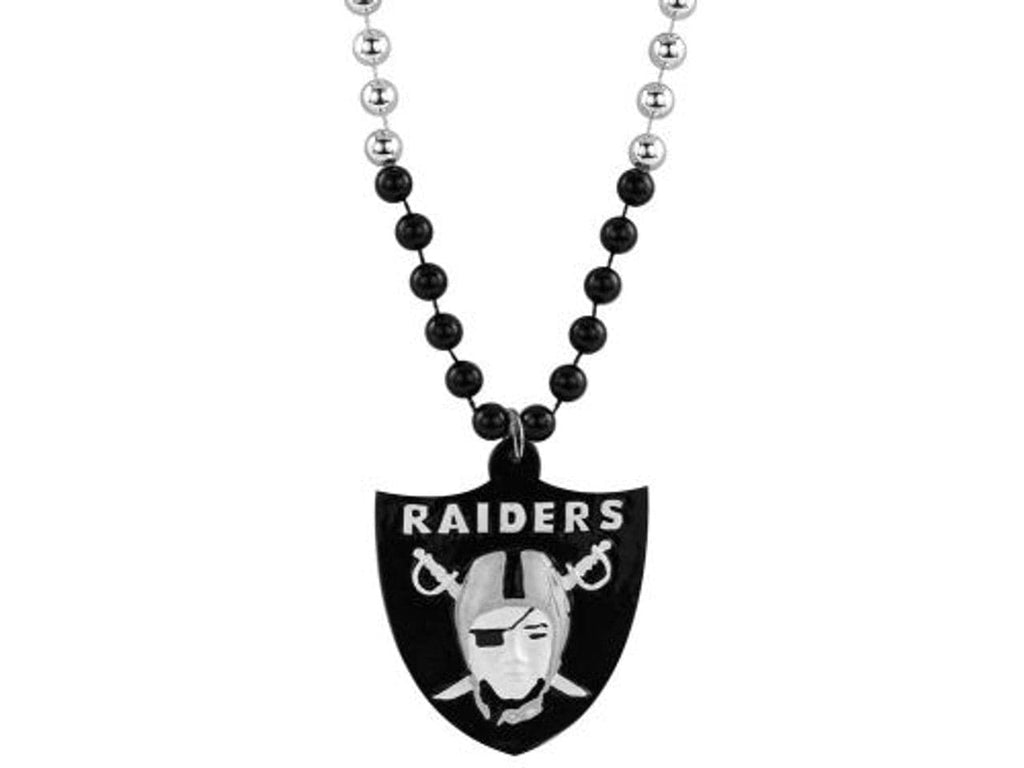 Las Vegas Raiders Las Vegas Raiders Beads with Medallion Mardi Gras Style 094746650025