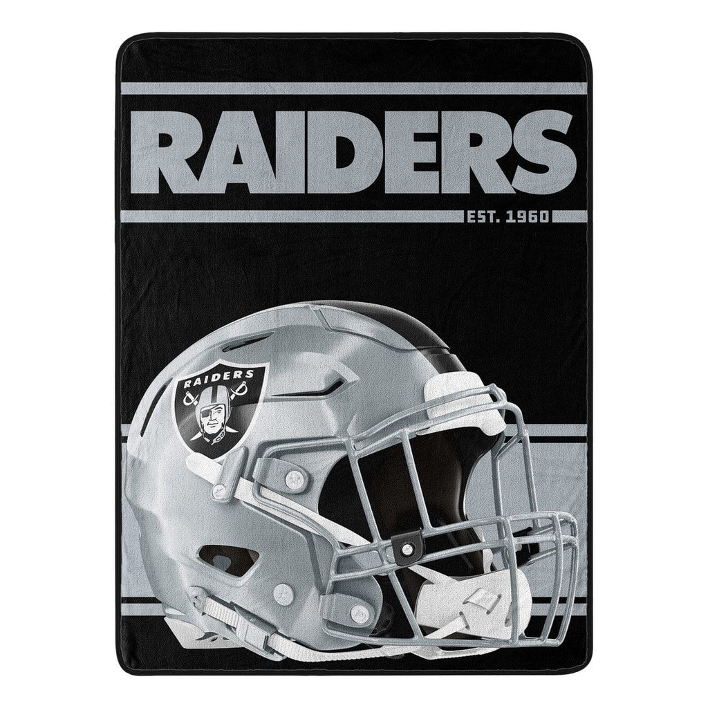 Las Vegas Raiders Las Vegas Raiders Blanket 46x60 Micro Raschel Run Design Rolled 190604129945