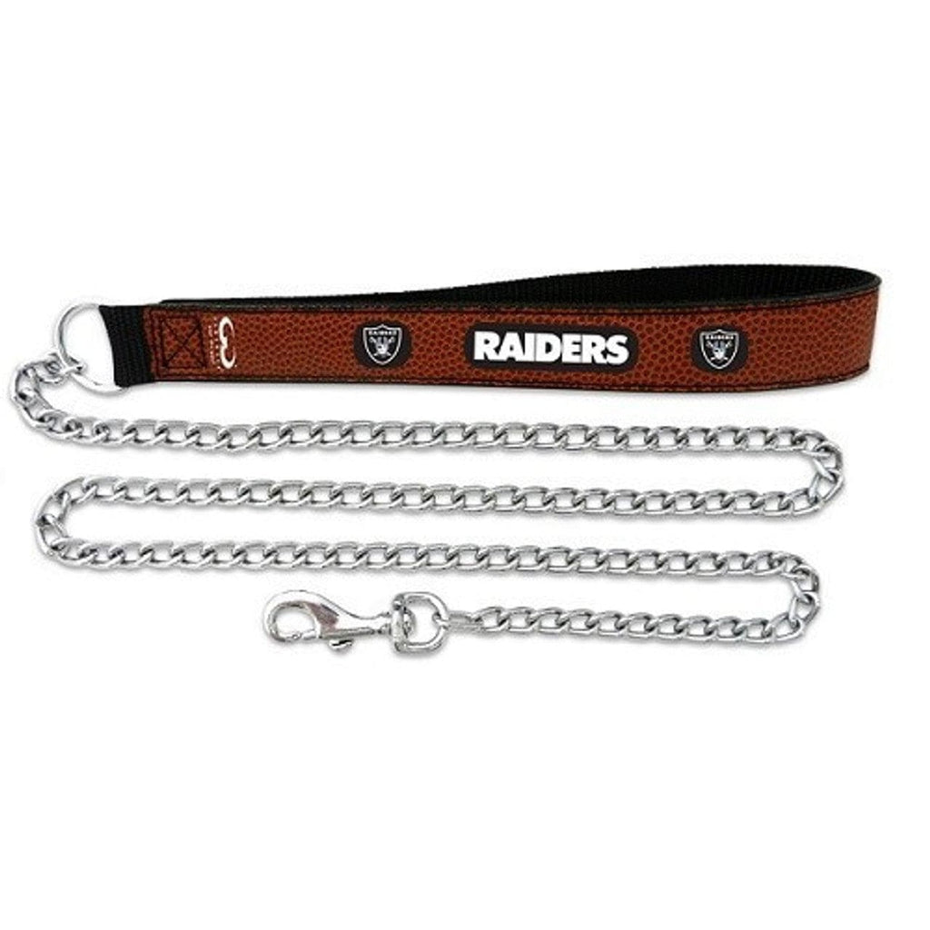 Las Vegas Raiders Las Vegas Raiders Pet Leash Leather Chain Football Size Large CO 844214060364
