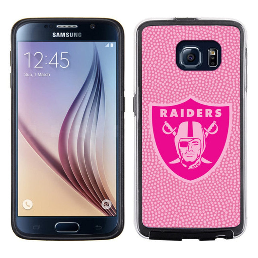 Las Vegas Raiders Las Vegas Raiders Phone Case Pink Football Pebble Grain Feel Samsung Galaxy S6 CO 637057008385