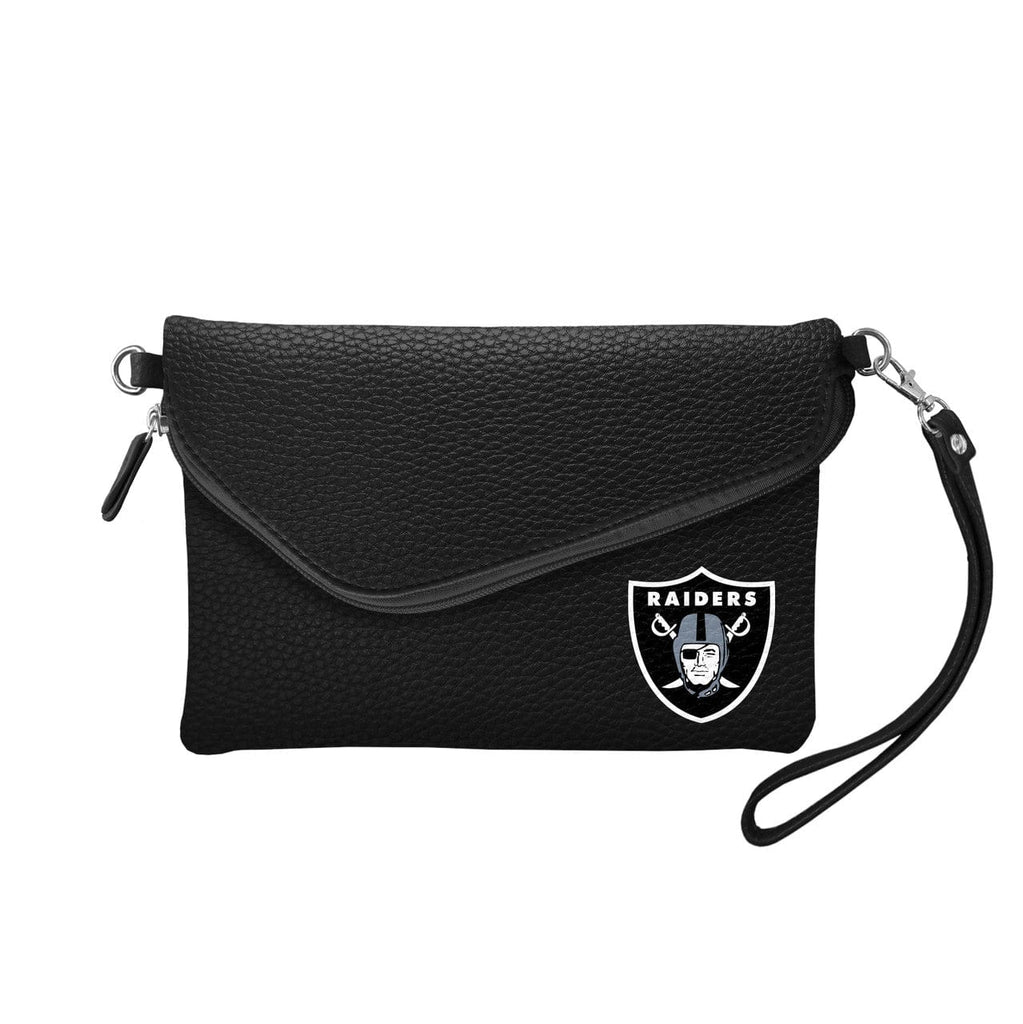 Las Vegas Raiders Las Vegas Raiders Purse Pebble Fold Over Crossbody Black 686699999988