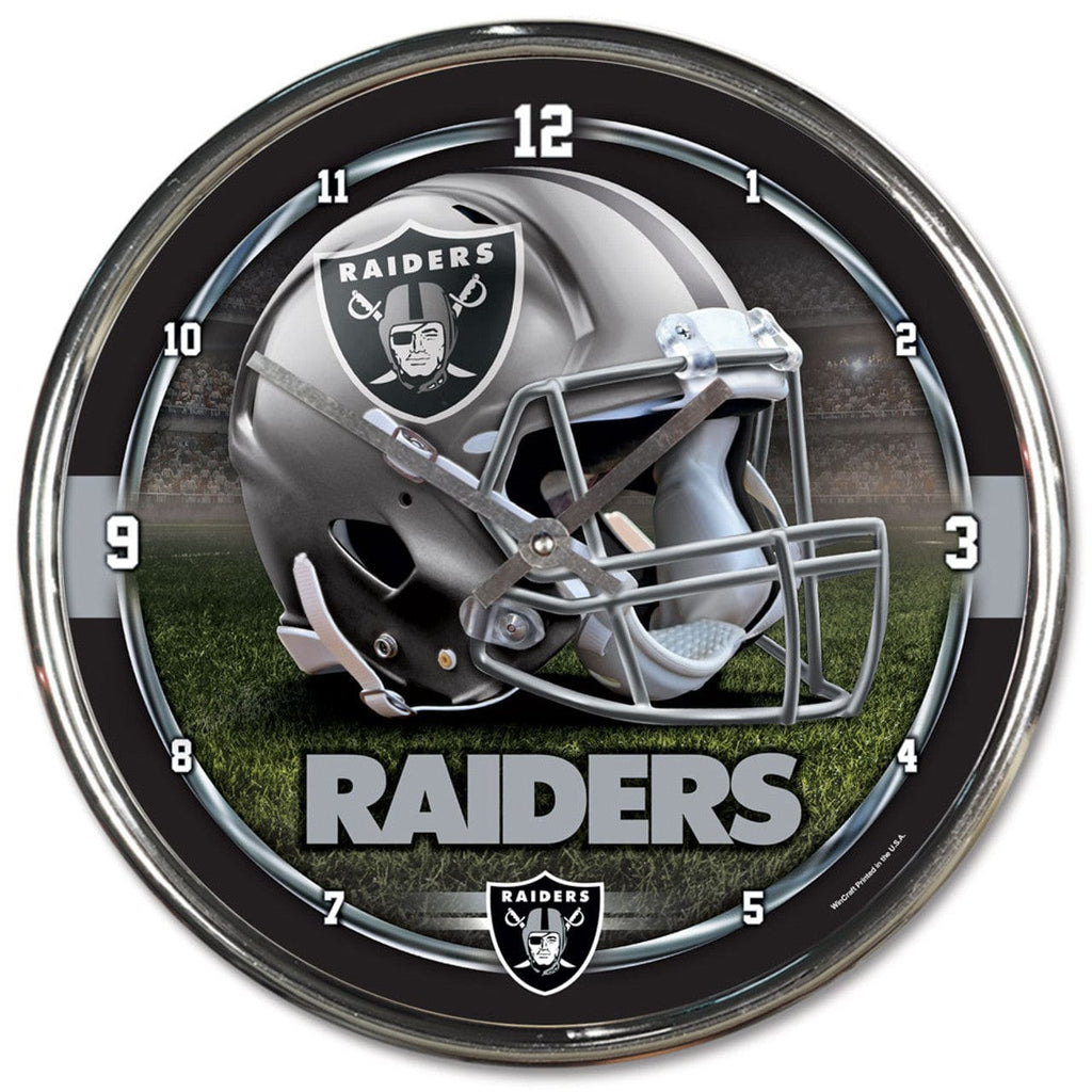 Las Vegas Raiders Las Vegas Raiders Round Chrome Wall Clock 010943279173