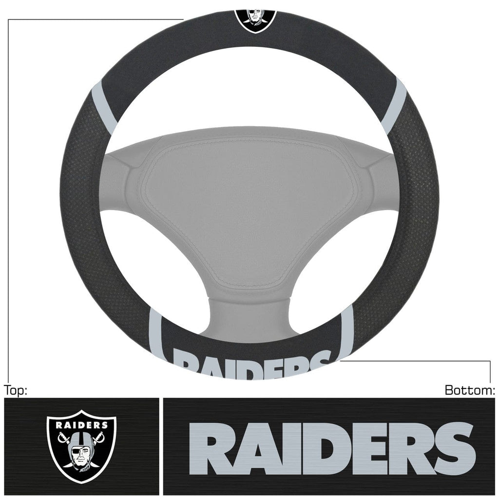 Las Vegas Raiders Las Vegas Raiders Steering Wheel Cover Mesh/Stitched 842989050344