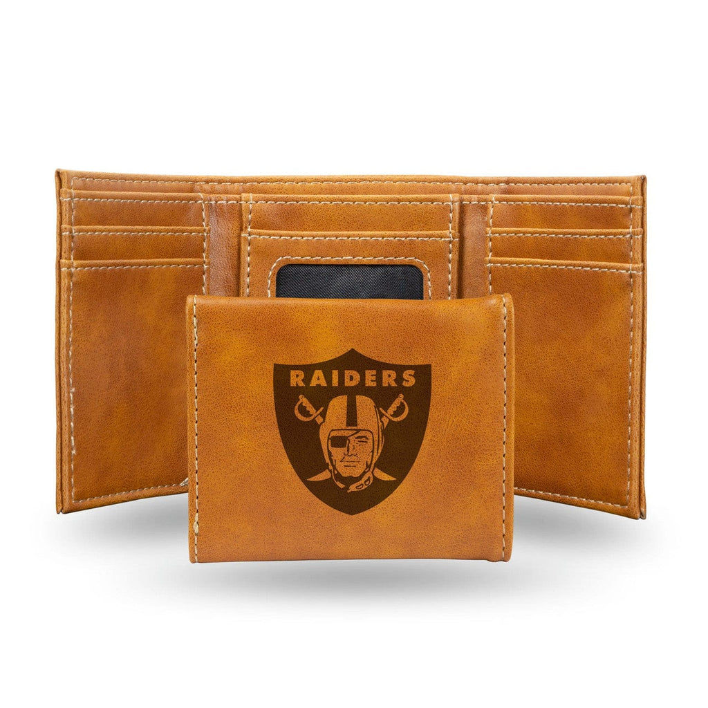 Wallets Las Vegas Raiders Wallet Trifold Laser Engraved 767345536082