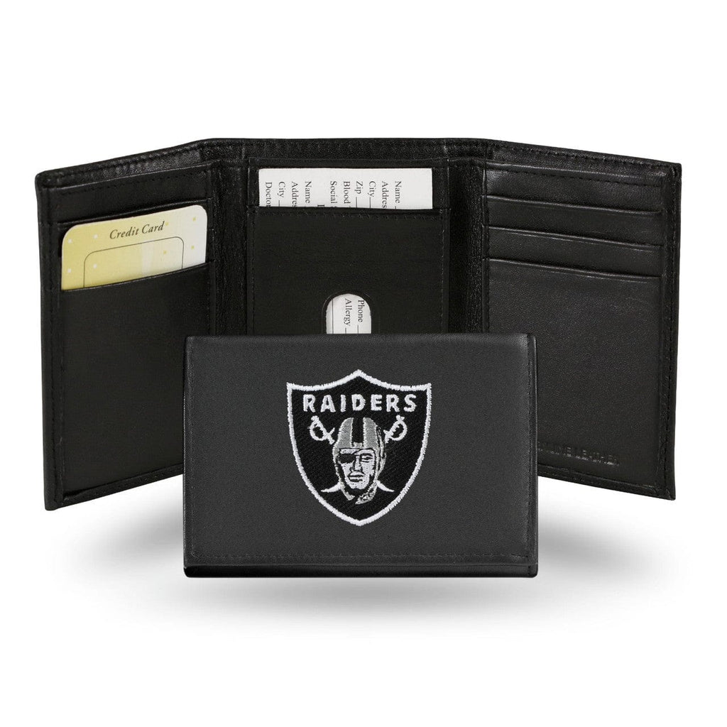 Las Vegas Raiders Las Vegas Raiders Wallet Trifold Leather Embroidered 024994245131