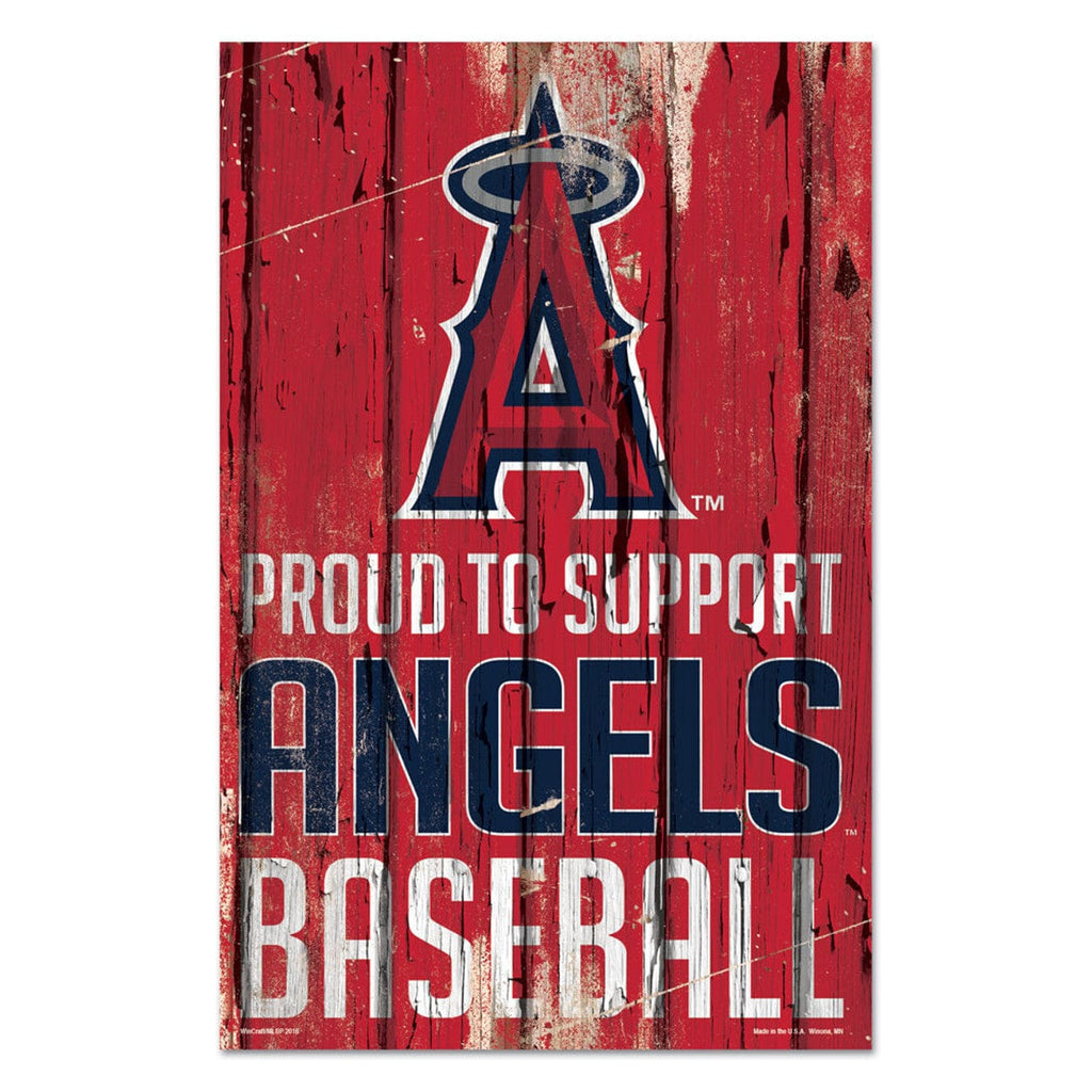 Sign 11x17 Proud To Support Los Angeles Angels Sign 11x17 Wood Proud to Support Design - Special Order 032085619006