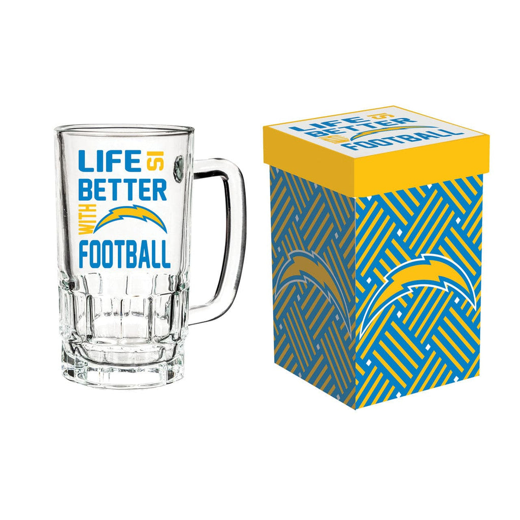 Boxed Tankard Los Angeles Chargers Glass 18oz Tankard Boxed 801946014942