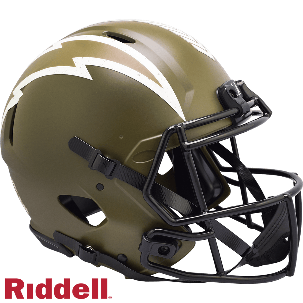 Salute to Service Helmets Los Angeles Chargers Helmet Riddell Authentic Full Size Speed Style Salute To Service 095855632353