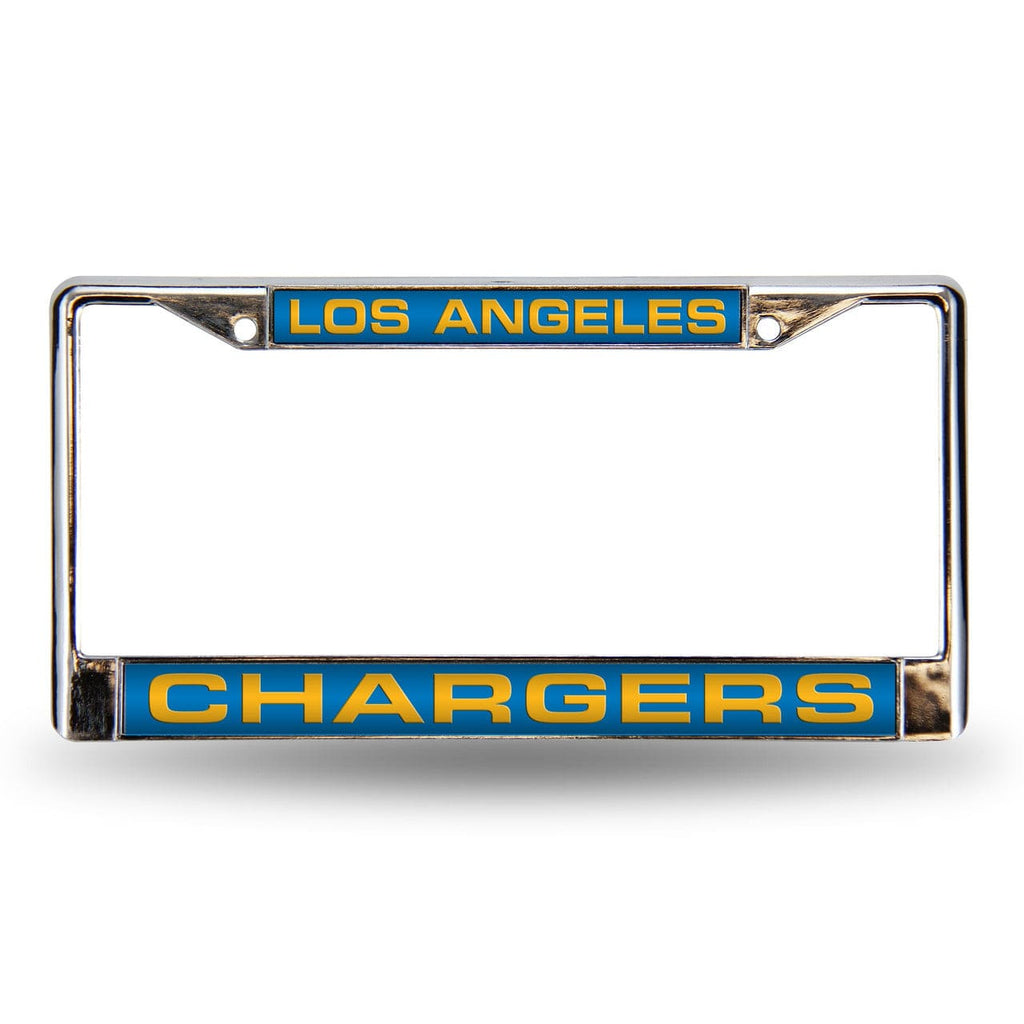 License Frame Chrome Los Angeles Chargers License Plate Frame Laser Cut Chrome - Special Order 767345333155