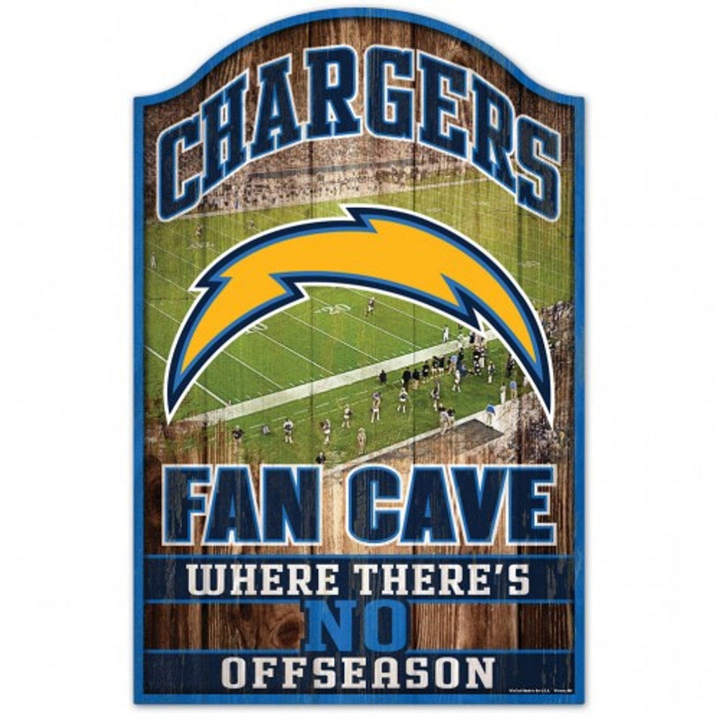 Sign 11x17 Fan Cave Los Angeles Chargers Sign 11x17 Wood Fan Cave Design 032085059604