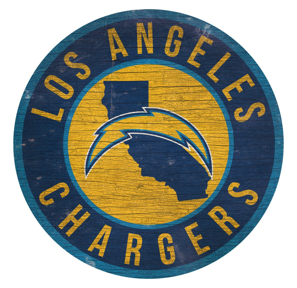 Sign 12 Round State Design Los Angeles Chargers Sign Wood 12 Inch Round State Design 878460202292