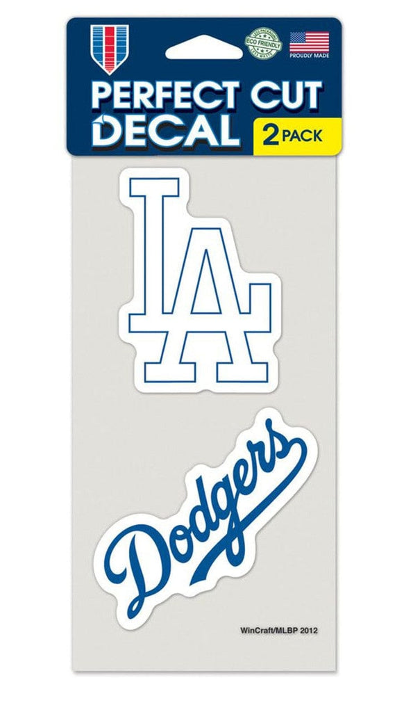 Decal 4x4 Perfect Cut Set of 2 Los Angeles Dodgers Set of 2 Die Cut Decals 032085476418