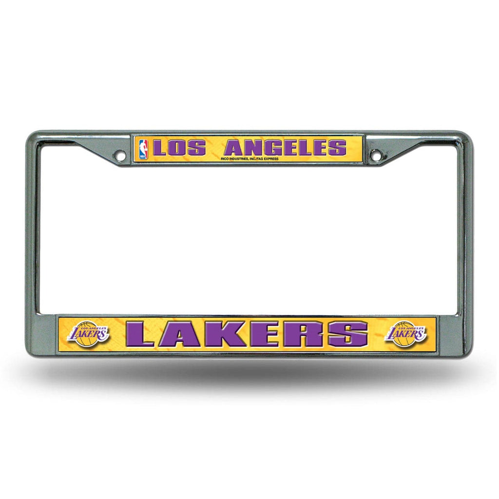 License Frame Chrome Los Angeles Lakers License Plate Frame Chrome Printed Insert 611407026151
