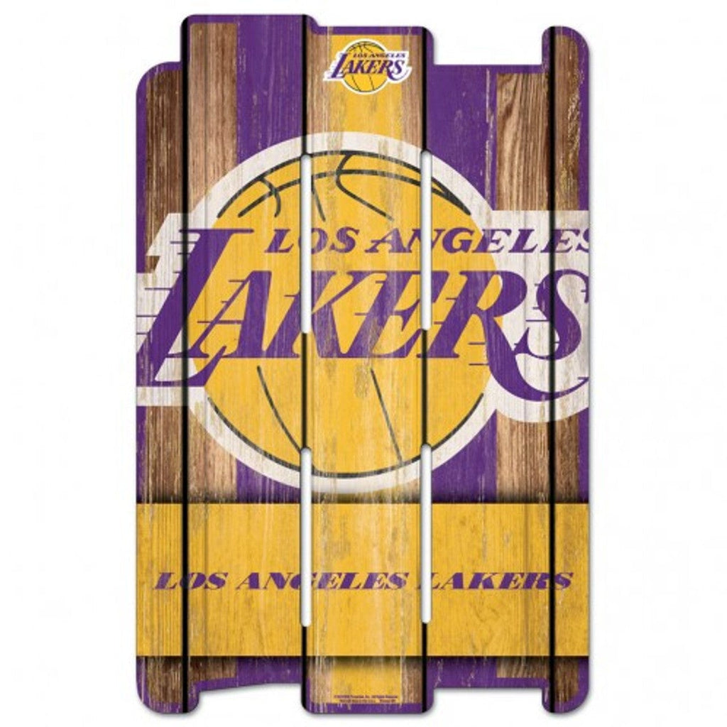 Sign 11x17 Fence Los Angeles Lakers Sign 11x17 Wood Fence Style 032085324153