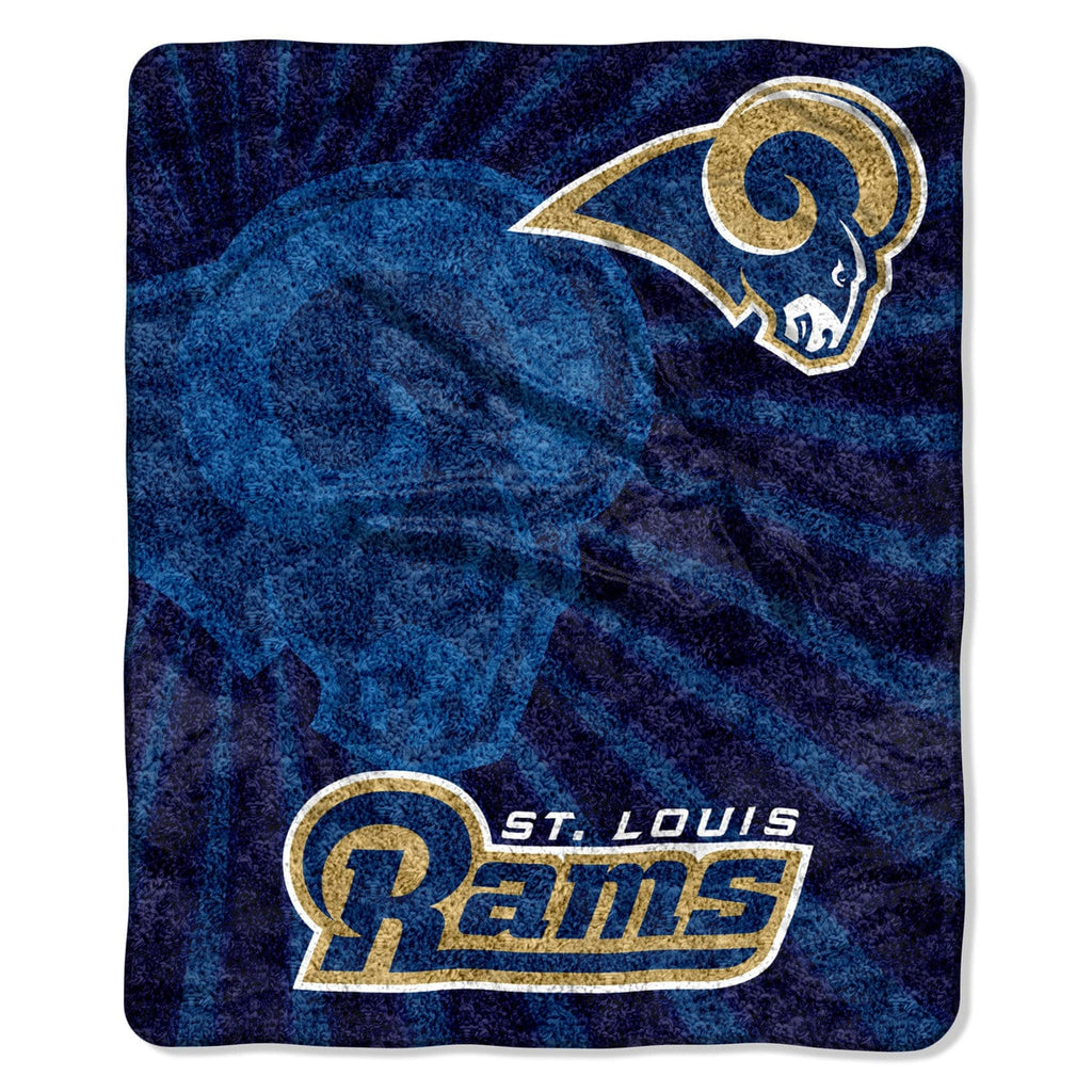 Blankets Polyester Los Angeles Rams Blanket 50x60 Sherpa Strobe Design 087918892507