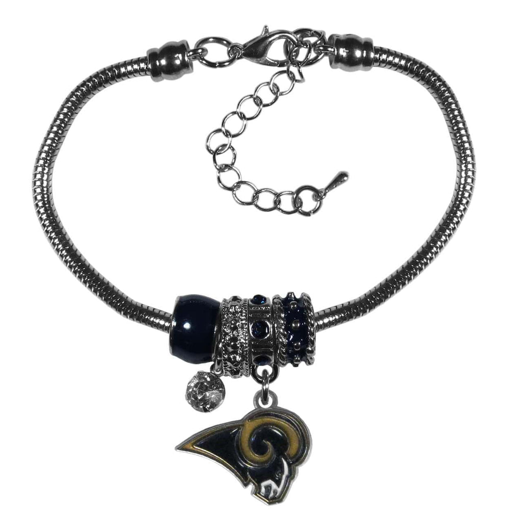 Jewelry Bracelet Euro Bead Los Angeles Rams Bracelet Euro Bead Style 754603218224