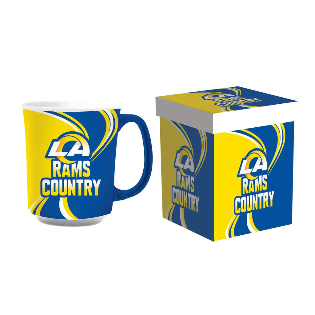 Boxed 14oz Los Angeles Rams Coffee Mug 14oz Ceramic with Matching Box 801946465713