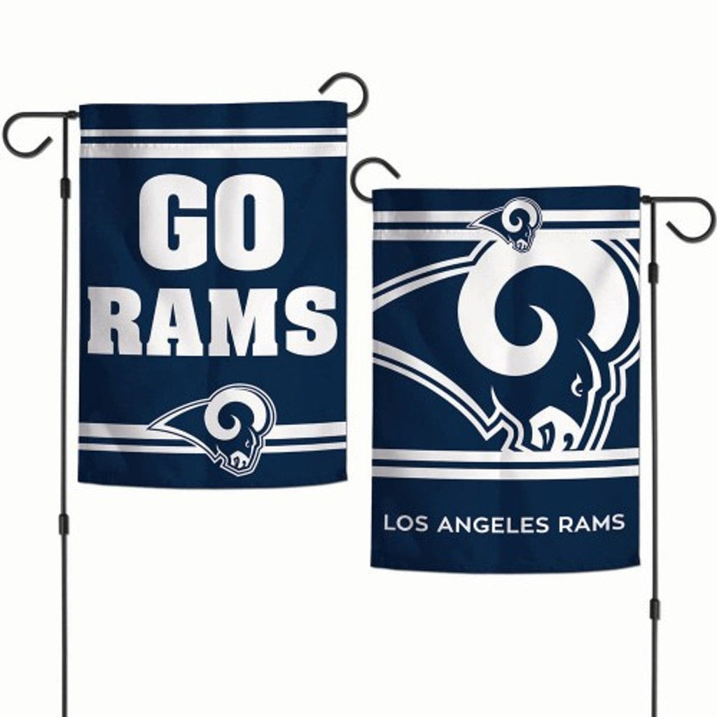 Flags 12x18 Los Angeles Rams Flag 12x18 Garden Style 2 Sided Slogan Design - Special Order 032085759726