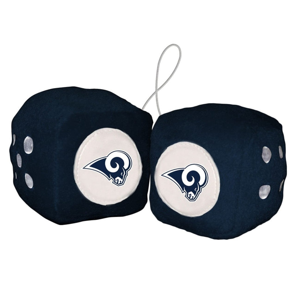 Los Angeles Rams Los Angeles Rams Fuzzy Dice White Logo CO 023245980500