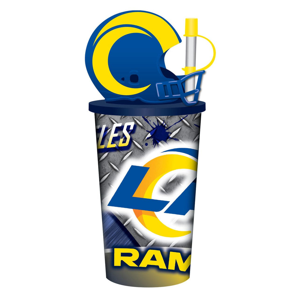 Helmet Cups Los Angeles Rams Helmet Cup 32oz Plastic with Straw 194688082387