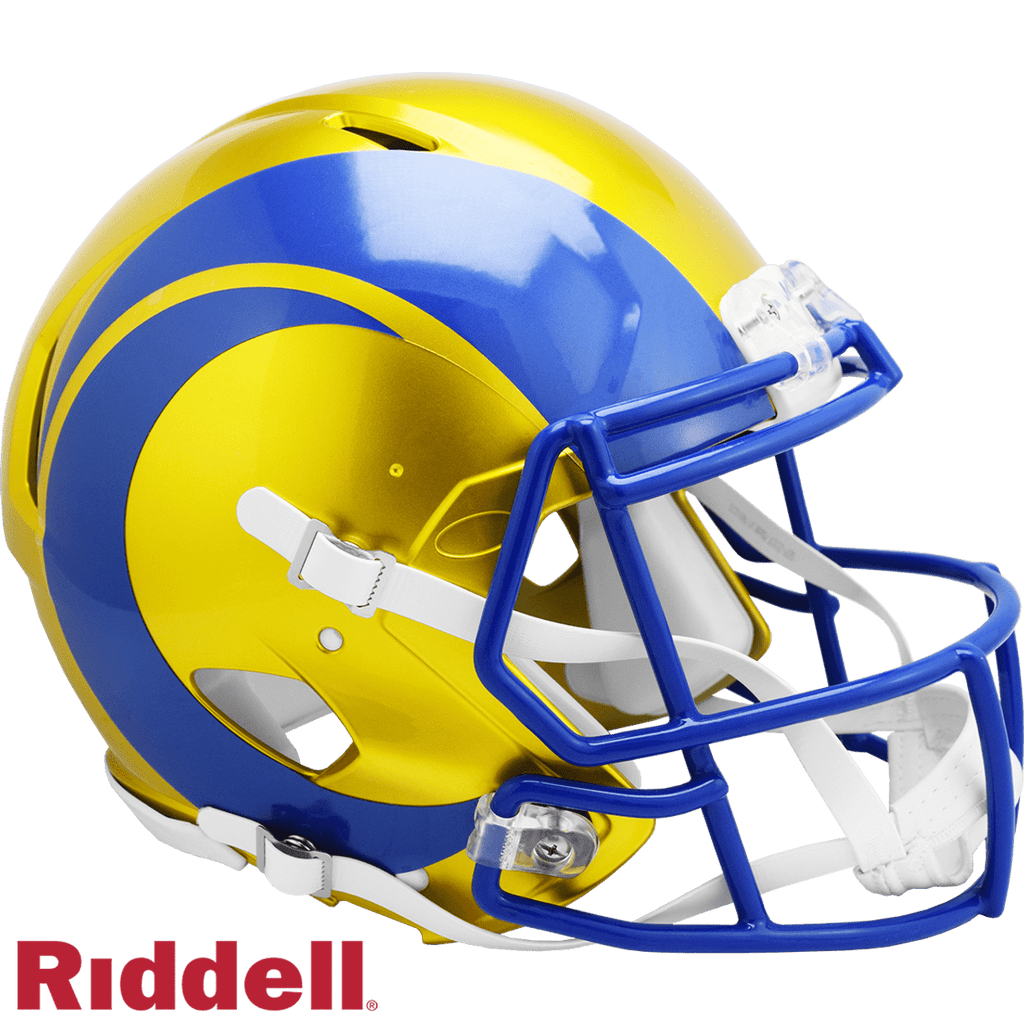 Helmets Full Size Authentic Flash Los Angeles Rams Helmet Riddell Authentic Full Size Speed Style FLASH Alternate 095855628103