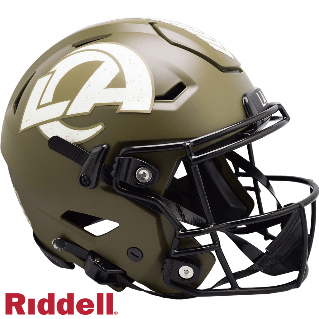 Salute to Service Helmets Los Angeles Rams Helmet Riddell Authentic Full Size SpeedFlex Style Salute To Service 095855631844