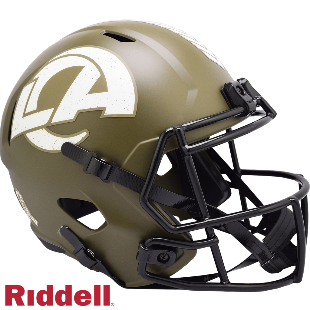 Salute to Service Helmets Los Angeles Rams Helmet Riddell Replica Full Size Speed Style Salute To Service 095855632841