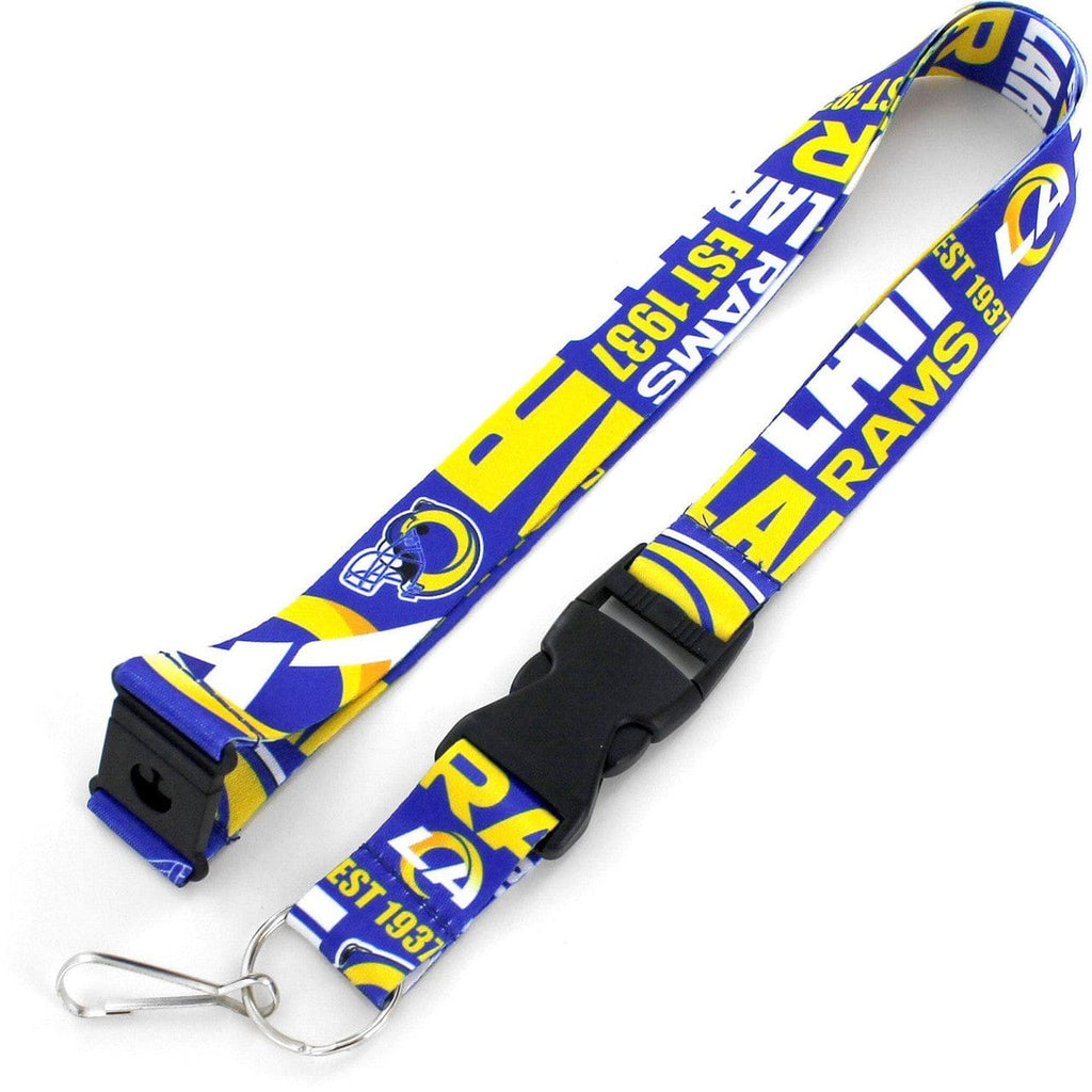 Dynamic Lanyards Los Angeles Rams Lanyard Breakaway Style Dynamic Design 763264005074