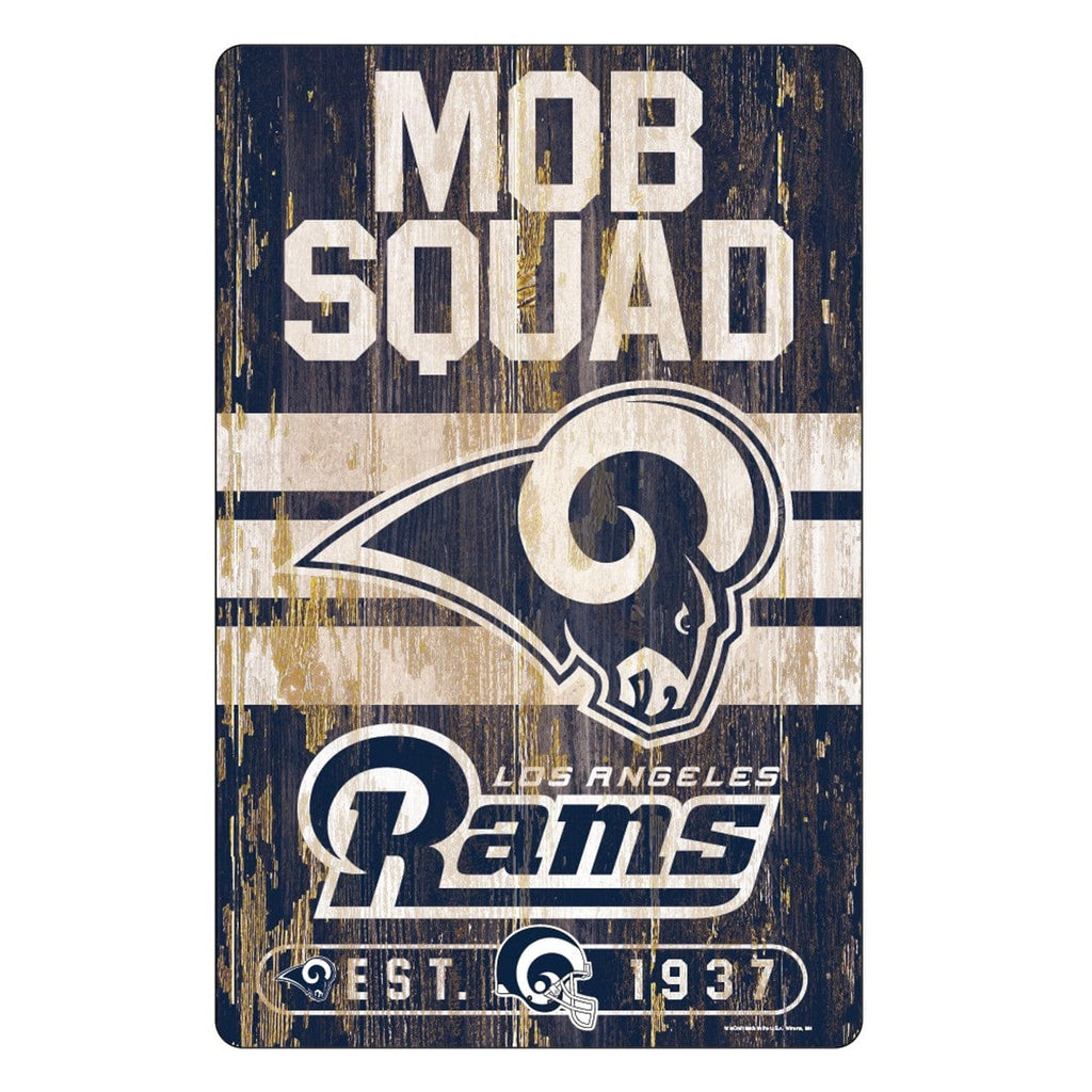 Sign 11x17 Slogan Los Angeles Rams Sign 11x17 Wood Slogan Design 032085619877