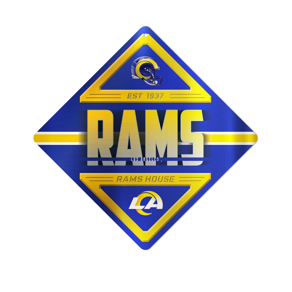 Sign 12x12 Metal Los Angeles Rams Sign Metal Diamond Shape 611407462461