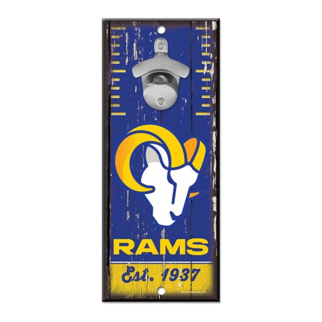 New Los Angeles Rams Sign Wood 5x11 Bottle Opener 032085592163