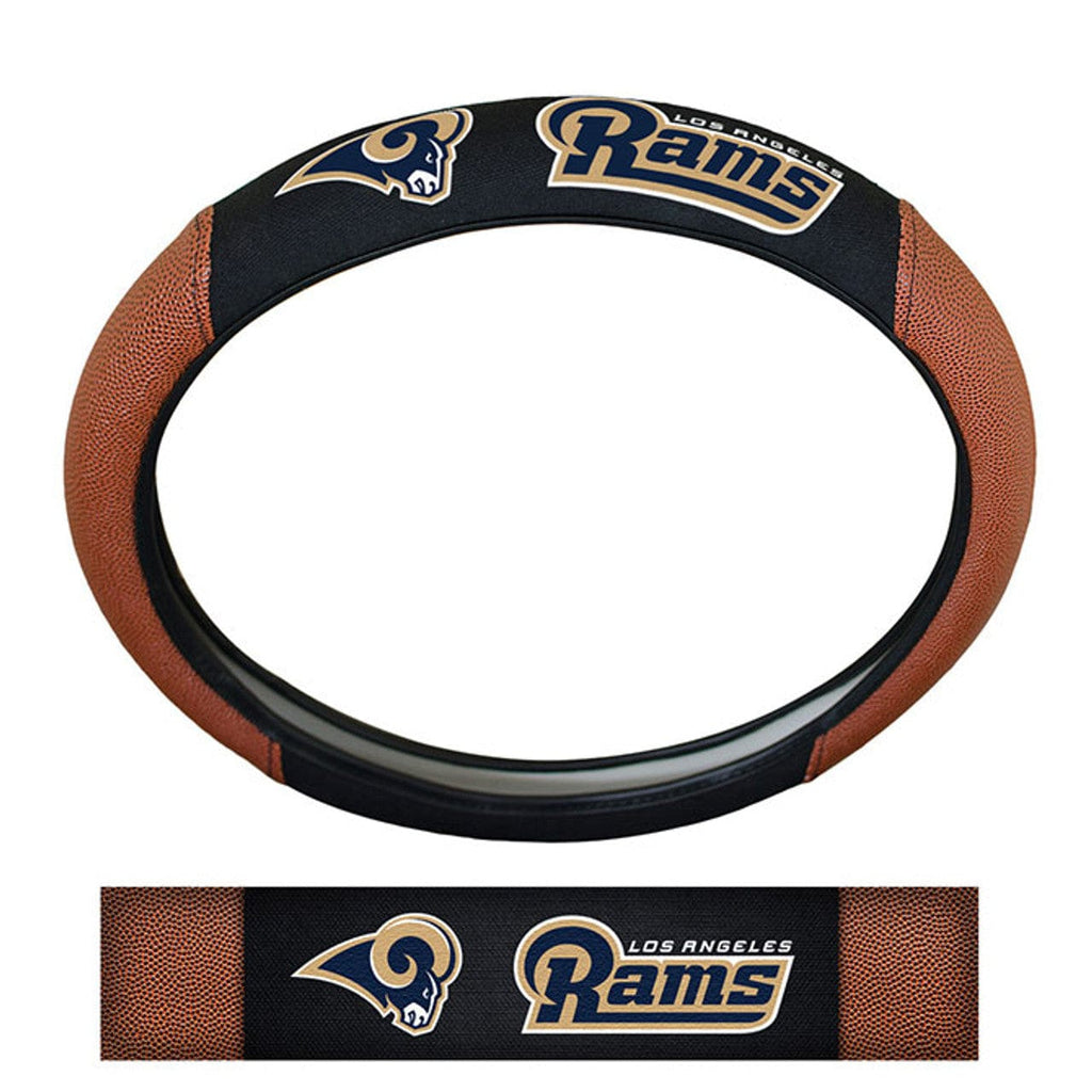 Steering Wheel Covers Pigskin Los Angeles Rams Steering Wheel Cover Premium Pigskin Style 681620253283