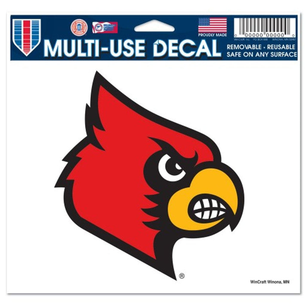 Decal 5x6 Multi Use Color Louisville Cardinals Decal 5x6 Color 032085216717