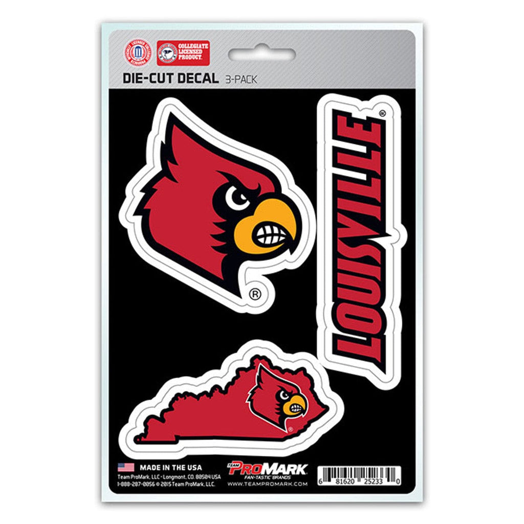 Decal Die Cut Teams 3 Pack Louisville Cardinals Decal Die Cut Team 3 Pack 681620252330