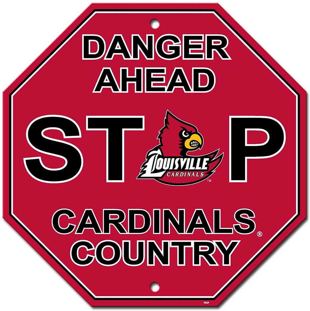 Louisville Cardinals Louisville Cardinals Sign 12x12 Plastic Stop Style CO 023245505321
