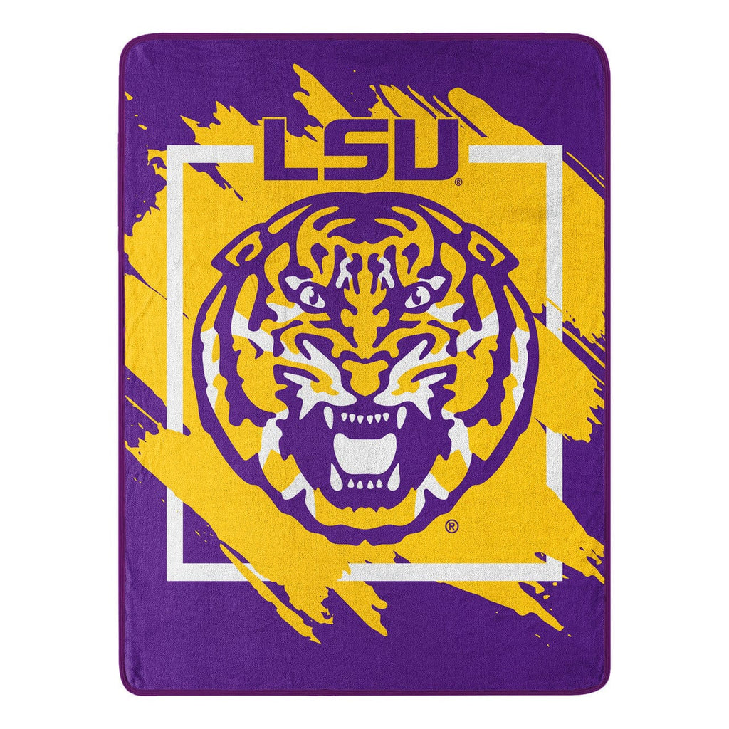 Blankets LSU Tigers Blanket 46x60 Micro Raschel Dimensional Design Rolled 190604330228