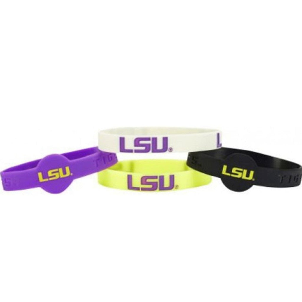 Jewelry Bracelets 4 Packs LSU Tigers Bracelets - 4 Pack Silicone - Special Order 763264359023