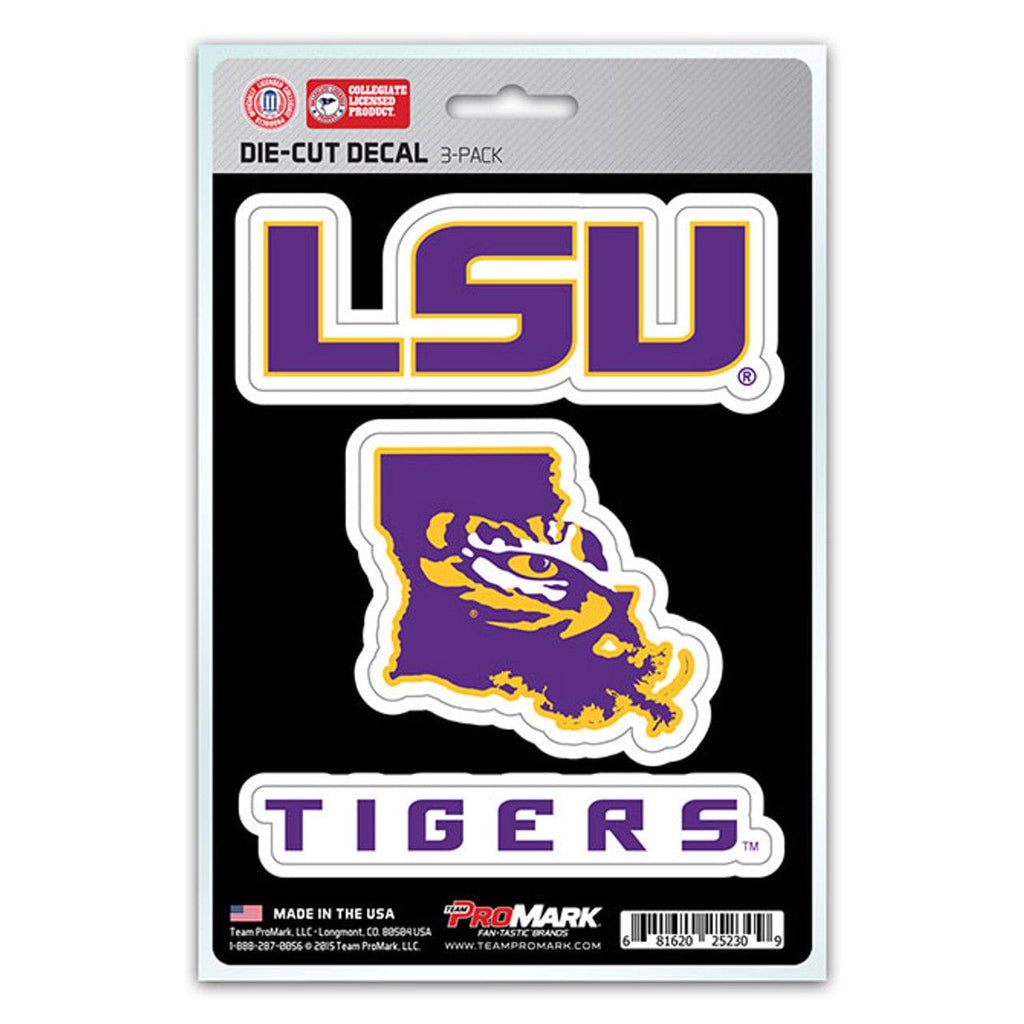 Decal Die Cut Teams 3 Pack LSU Tigers Decal Die Cut Team 3 Pack 681620252309