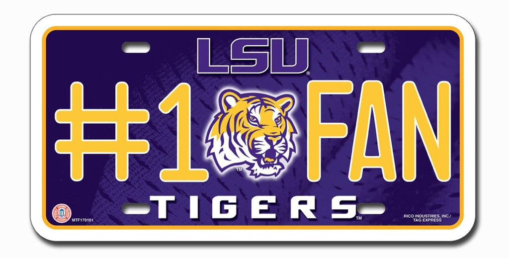 License Plate #1 Fan LSU Tigers License Plate #1 Fan 094746340025