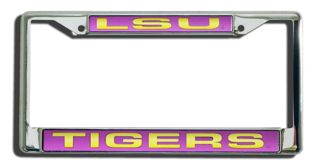 License Frame Chrome LSU Tigers License Plate Frame Laser Cut Chrome 094746403935