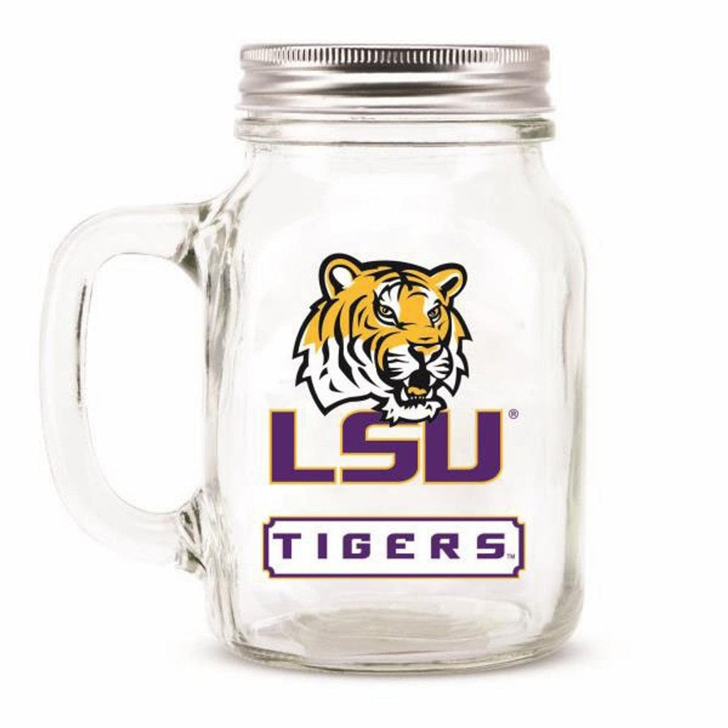 LSU Tigers LSU Tigers Mason Jar Glass With Lid 094131019130