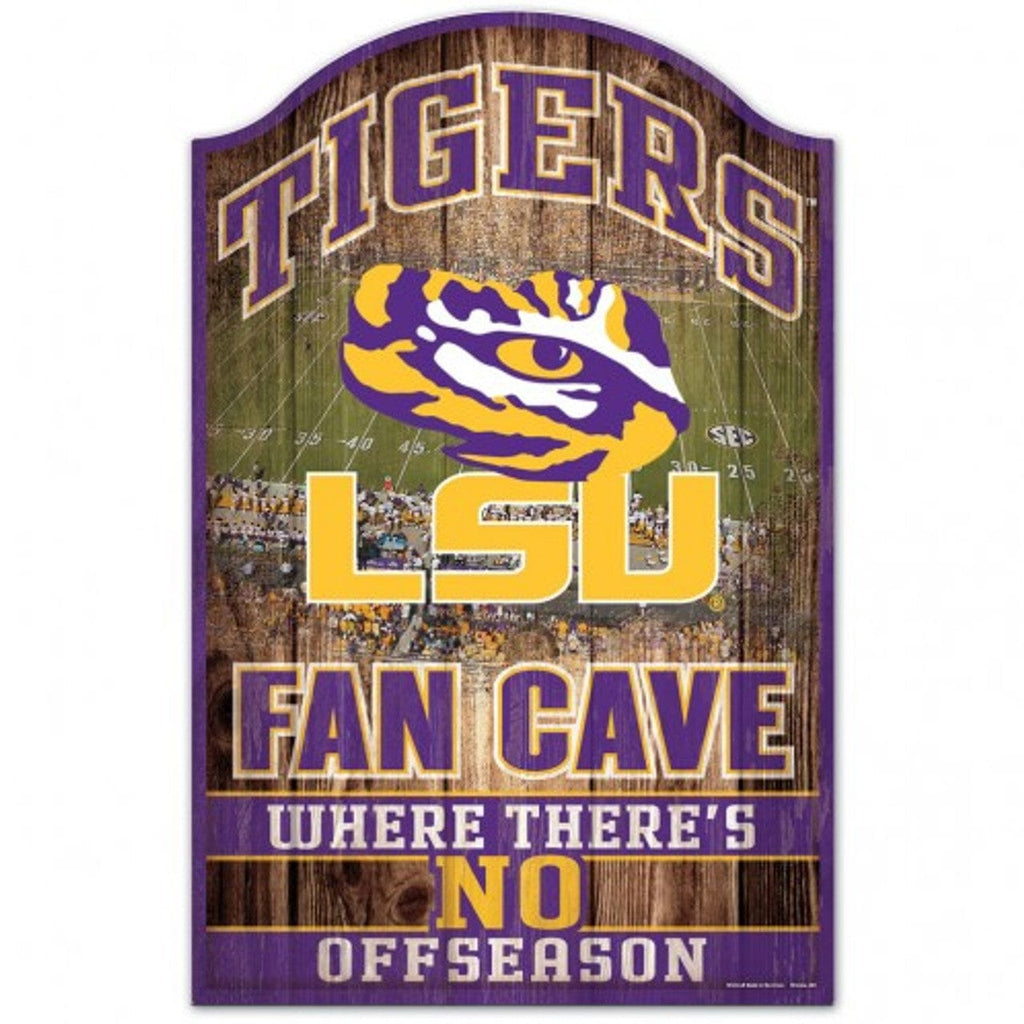 Sign 11x17 Fan Cave LSU Tigers Sign 11x17 Wood Fan Cave Design 194166042377