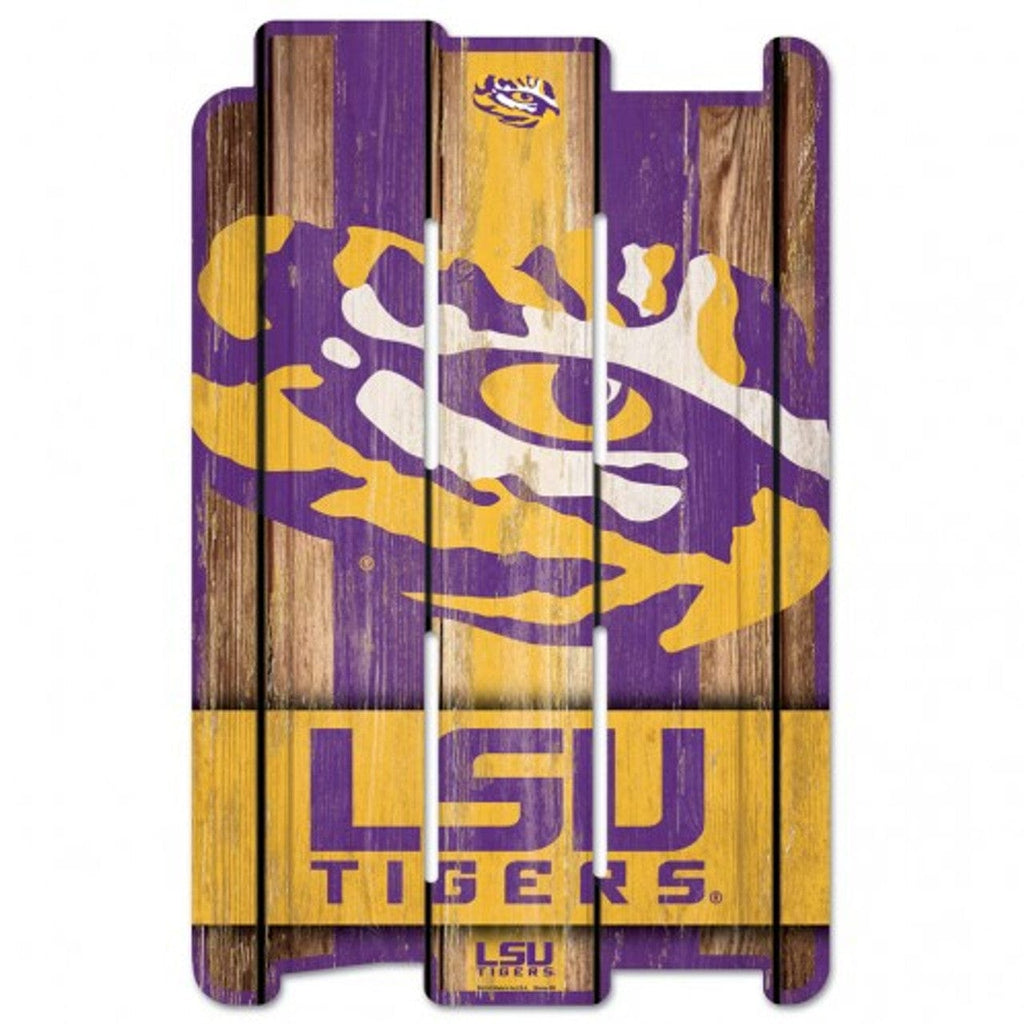 Sign 11x17 Fence LSU Tigers Sign 11x17 Wood Fence Style 032085098405