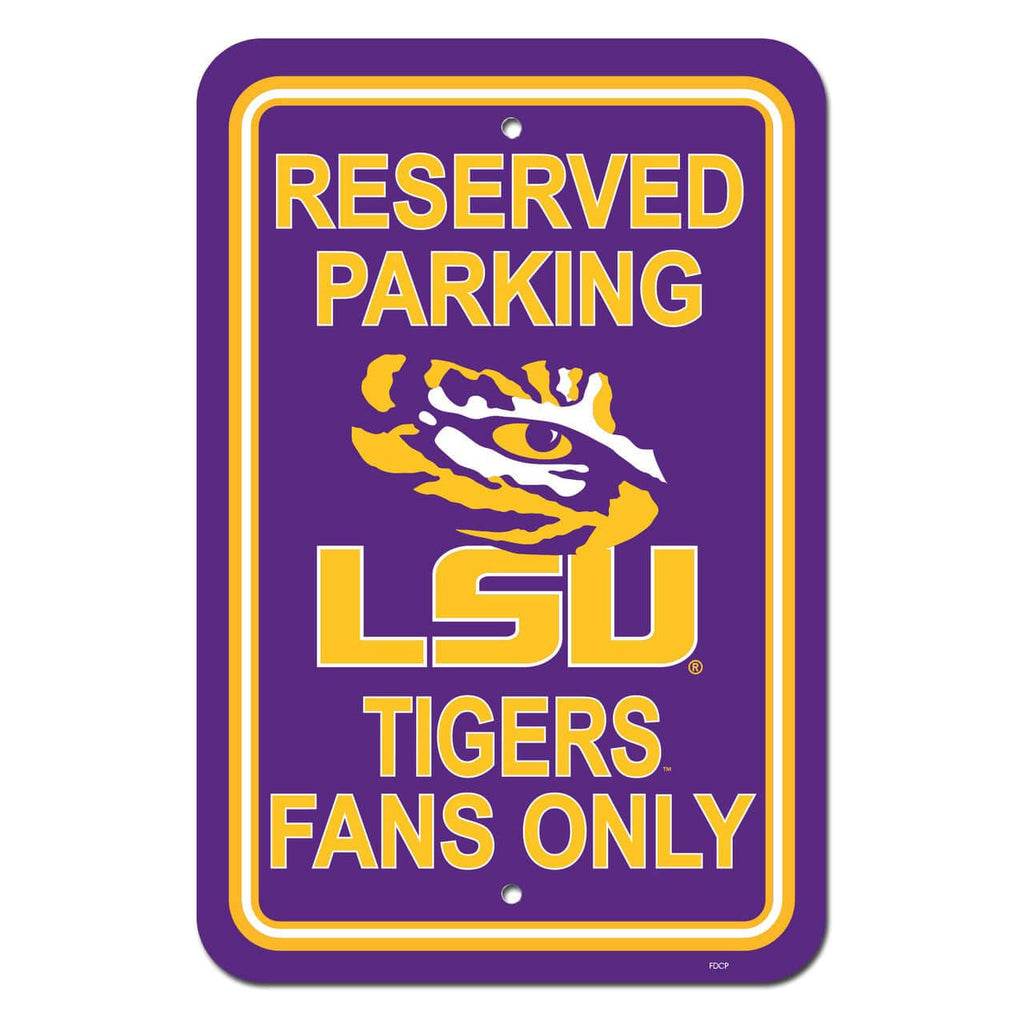 LSU Tigers LSU Tigers Sign 12x18 Plastic Reserved Parking Style CO 023245502931