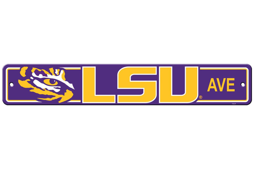 LSU Tigers LSU Tigers Sign 4x24 Plastic Street Style Special Order 023245523936