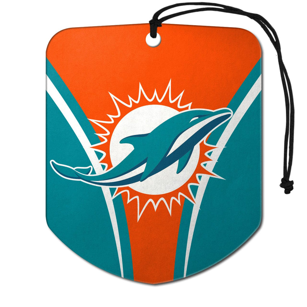 Air Fresheners Miami Dolphins Air Freshener Shield Design 2 Pack 681620554168