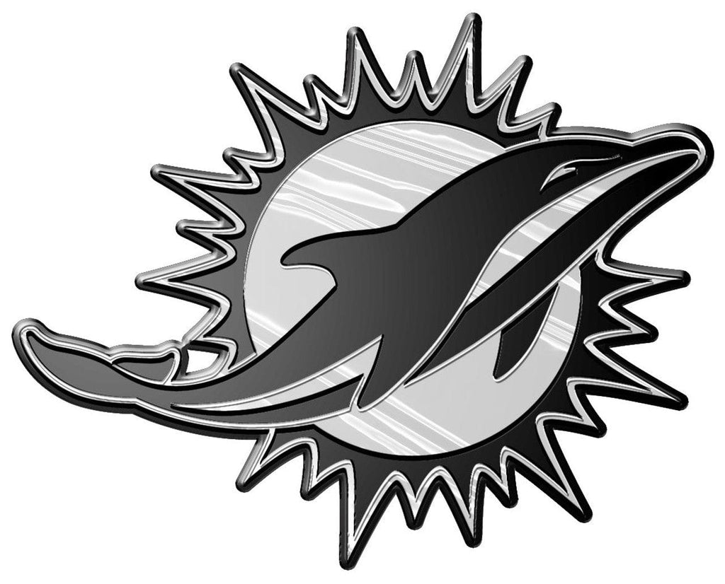 Auto Emblem Chrome Miami Dolphins Auto Emblem - Silver 681620116229