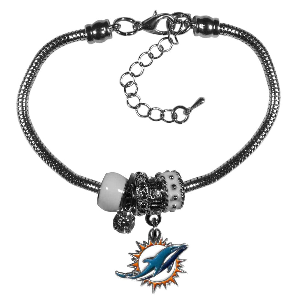 Jewelry Bracelet Euro Bead Miami Dolphins Bracelet Euro Bead Style 754603138522