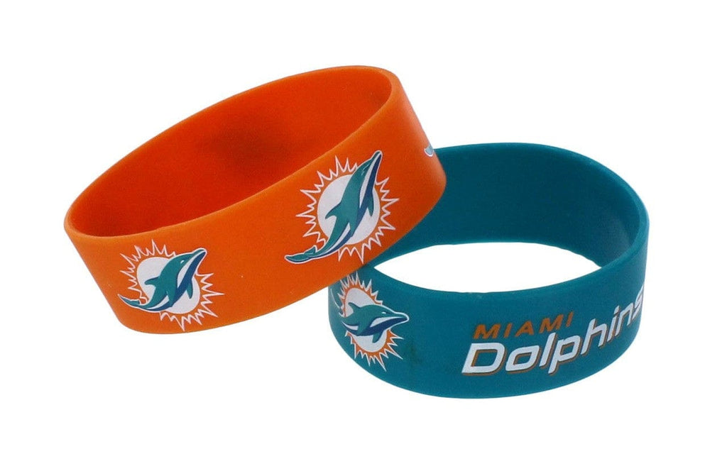 Jewelry Bracelets 2 Packs Miami Dolphins Bracelets 2 Pack Wide 763264202893